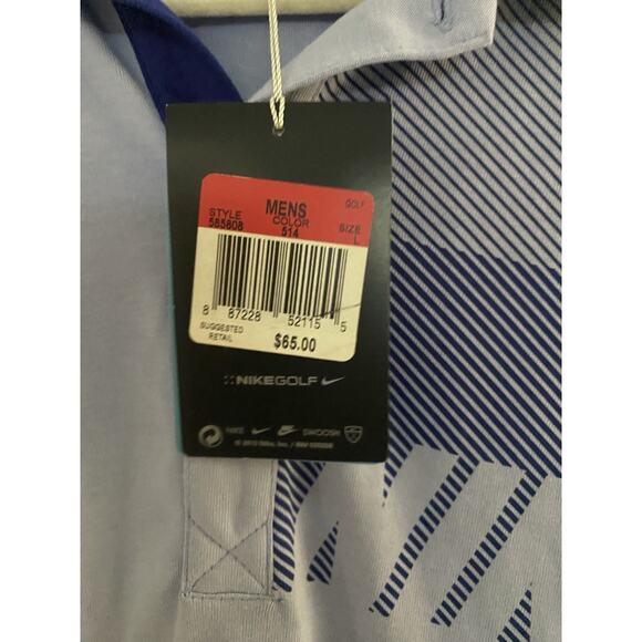 Nike Golf Sport Dri-Fit Polo Shirt Light Purple Sleeve Mens Large - Picture 7 of 12